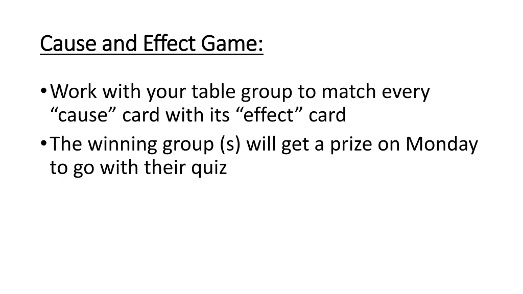 cause and effect game cause and effect game