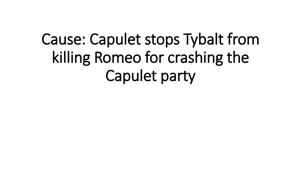 cause capulet stops tybalt from cause capulet