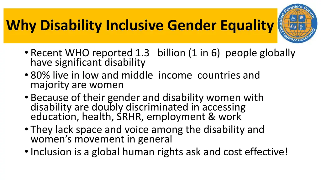 why disability inclusive gender equality