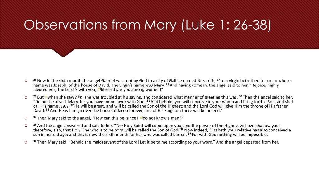 observations from mary luke 1 26 38