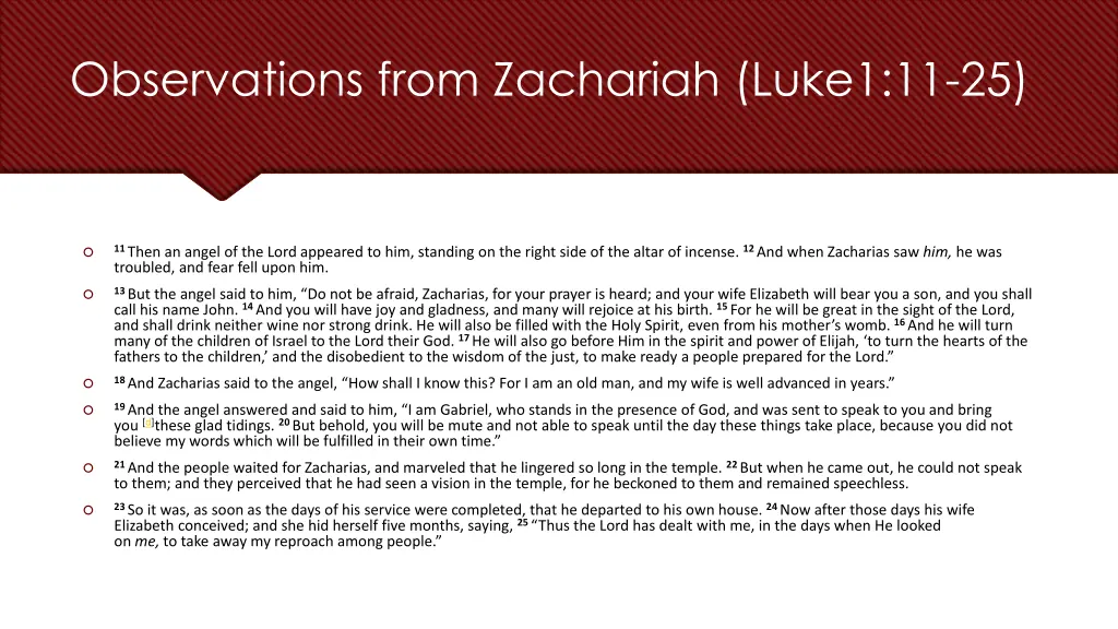 observations from zachariah luke1 11 25