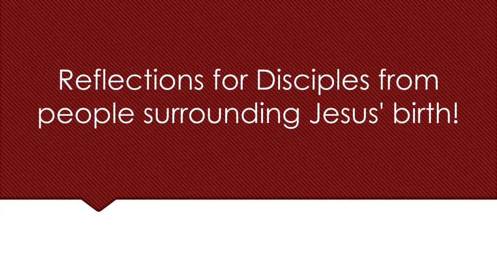 reflections for disciples from people surrounding