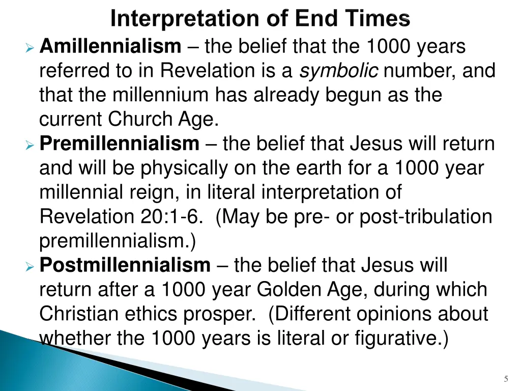 amillennialism the belief that the 1000 years