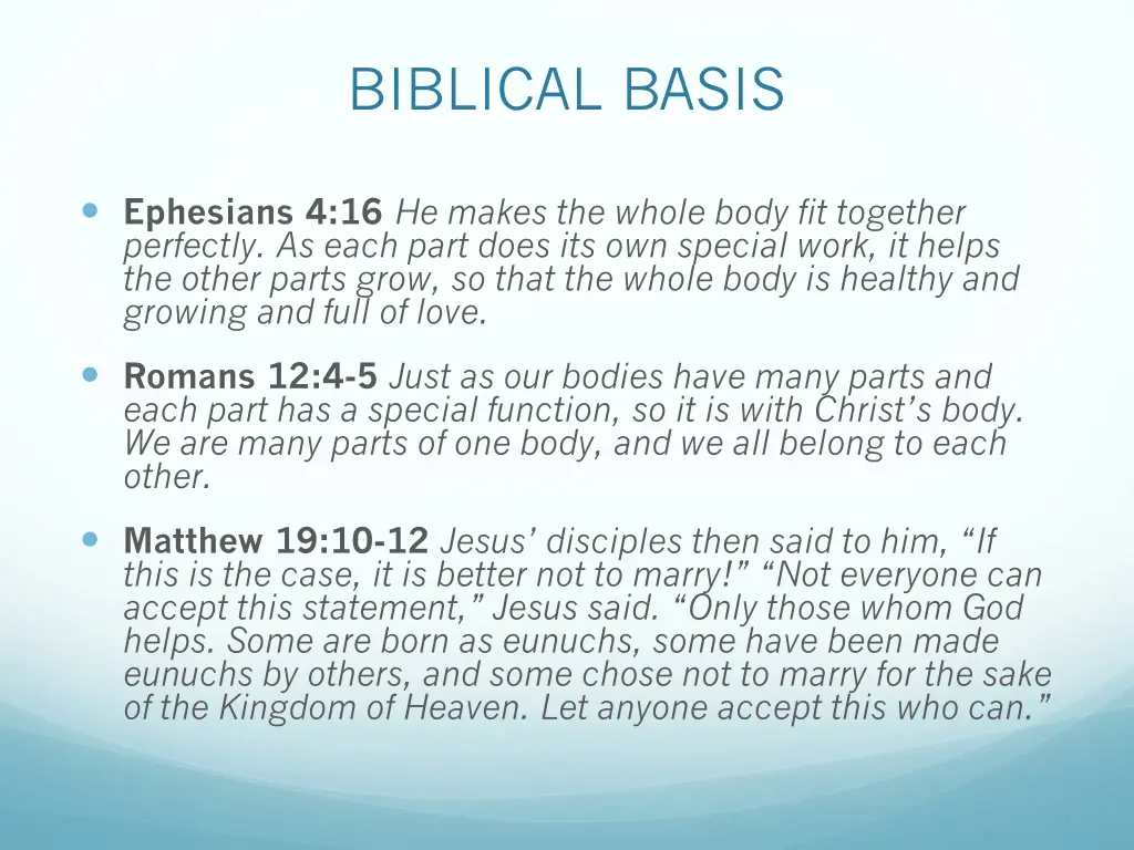 biblical basis