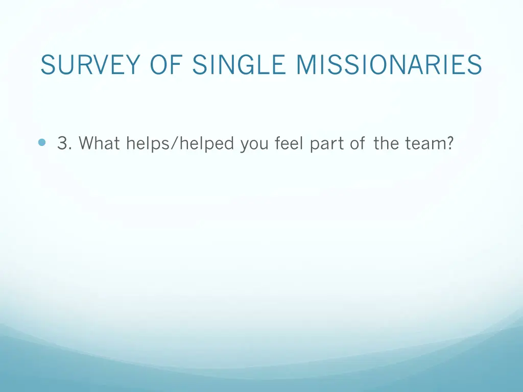 survey of single missionaries 2