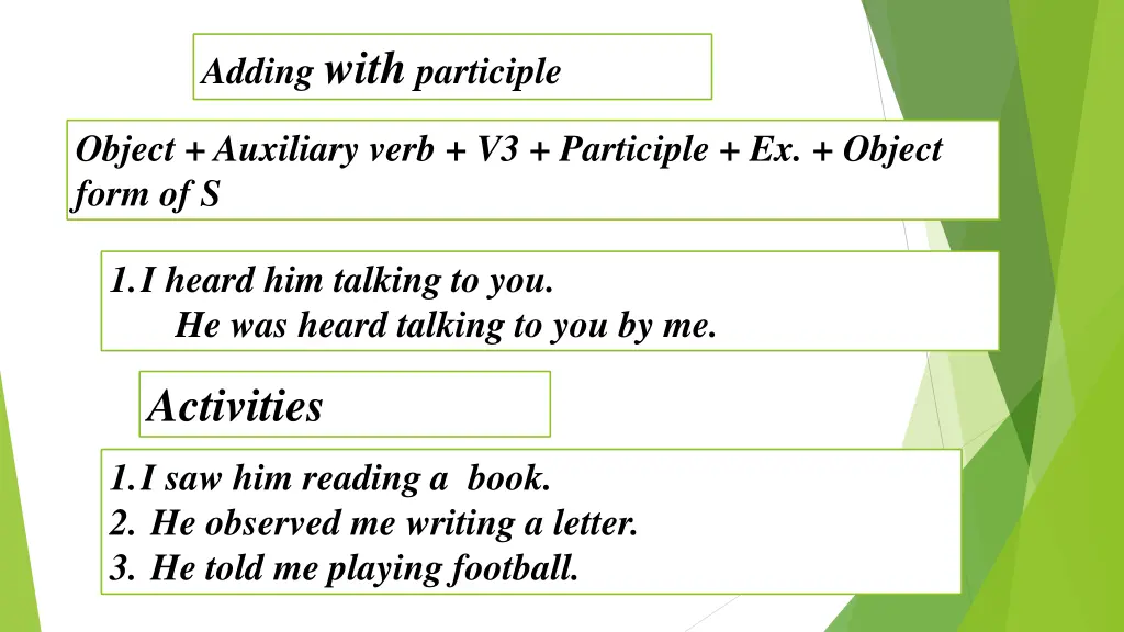 adding with participle