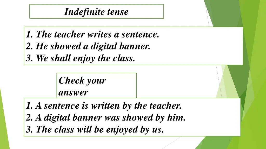 indefinite tense