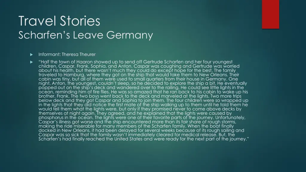 travel stories scharfen s leave germany