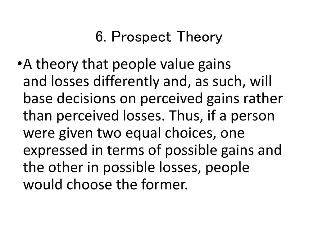 6 prospect theory