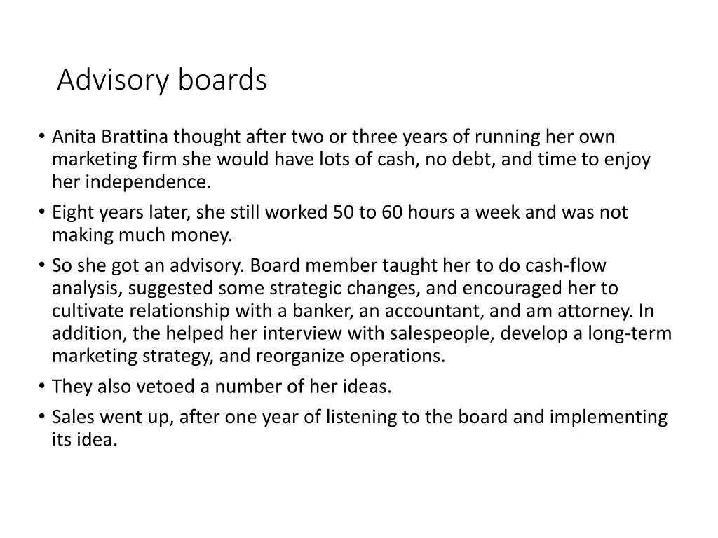 advisory boards