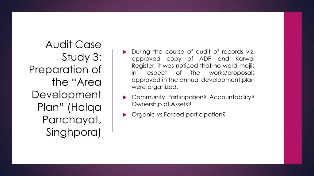 audit case study 3 preparation of the area