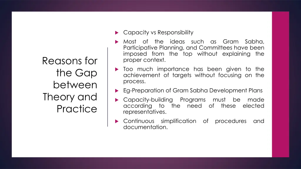 capacity vs responsibility of participative