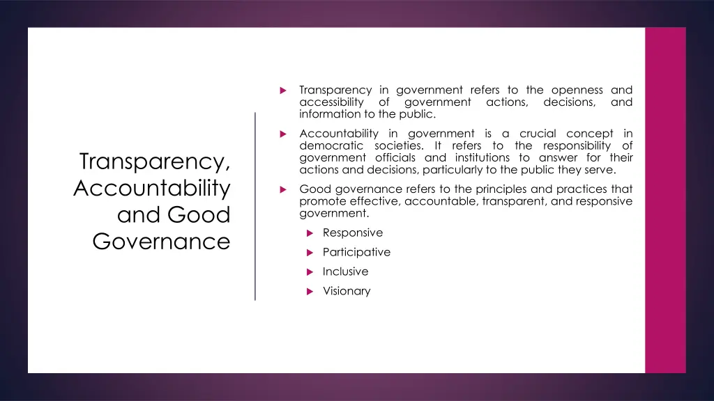 transparency in government refers to the openness