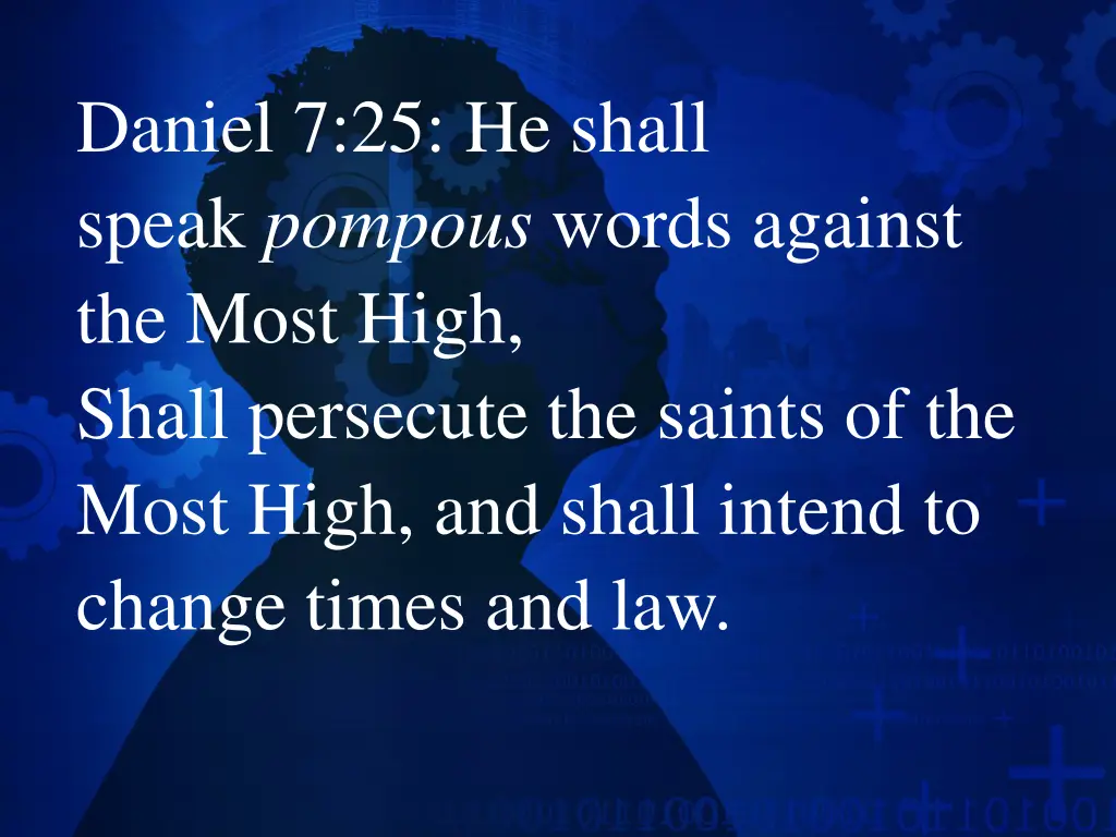 daniel 7 25 he shall speak pompous words against