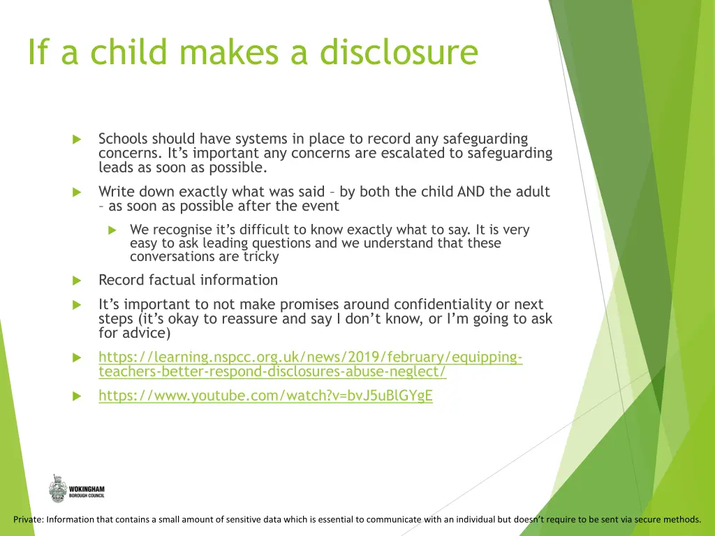 if a child makes a disclosure