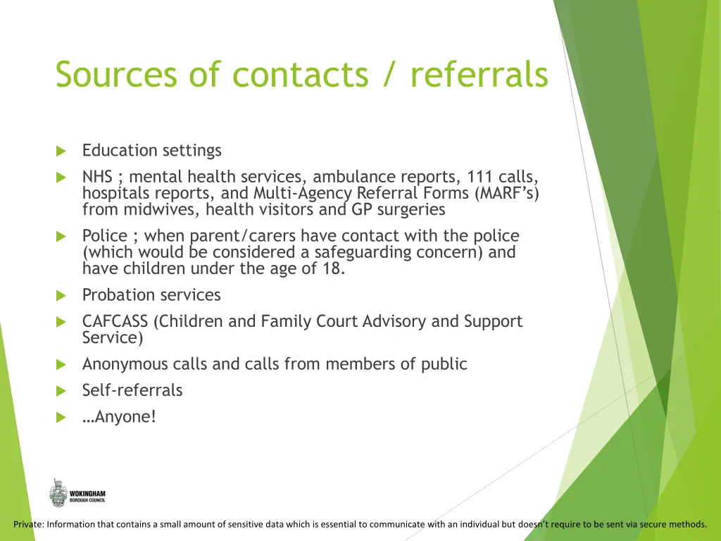 sources of contacts referrals