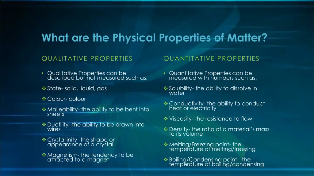 what are the physical properties of matter