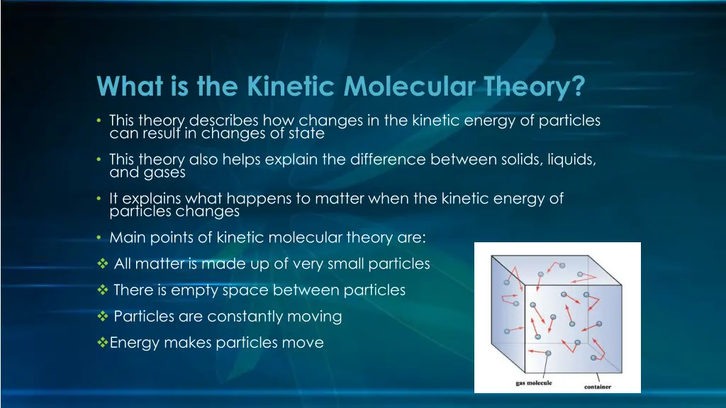 what is the kinetic molecular theory