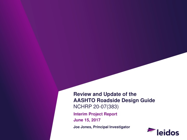 review and update of the aashto roadside design