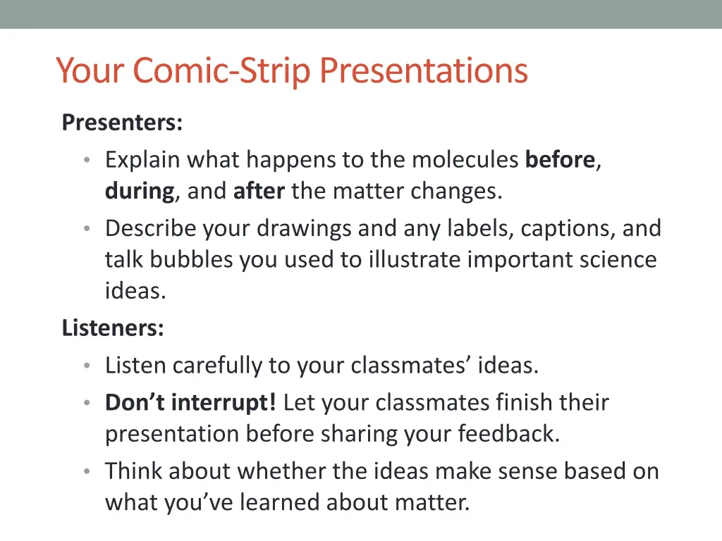 your comic strip presentations