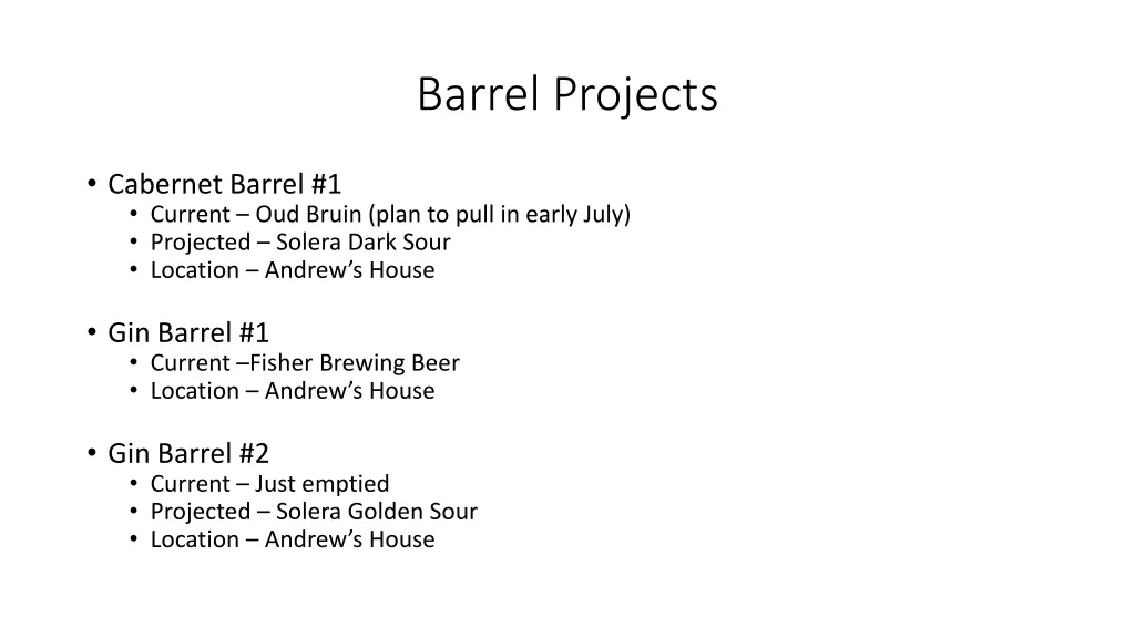 barrel projects