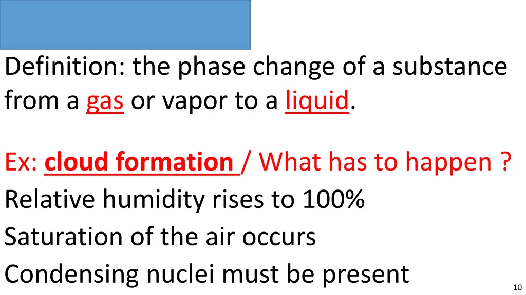 condensation condensation definition the phase