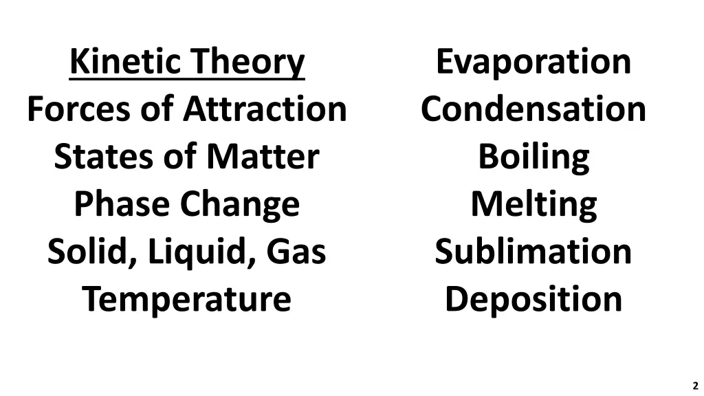 kinetic theory forces of attraction states