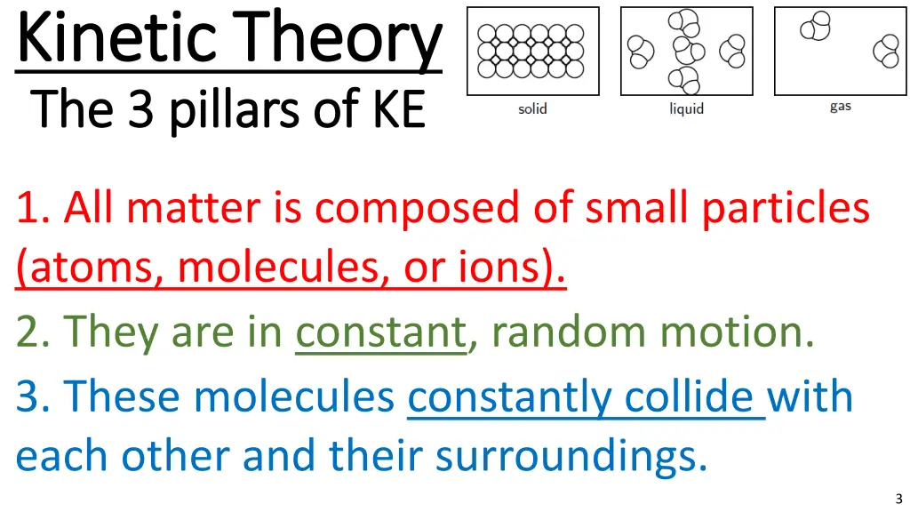 kinetic theory kinetic theory the 3 pillars