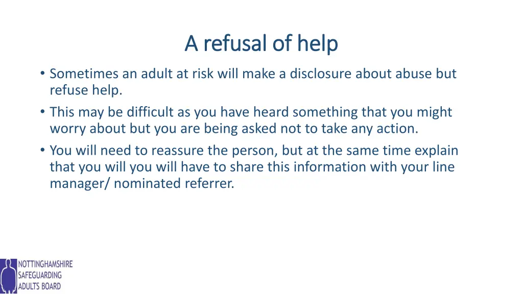 a refusal of help a refusal of help