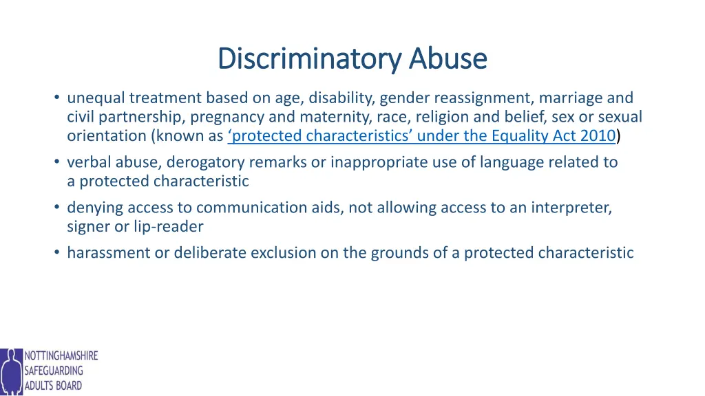 discriminatory abuse discriminatory abuse