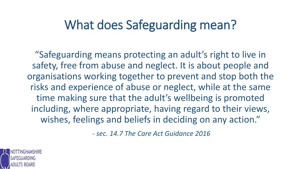 what does safeguarding mean what does