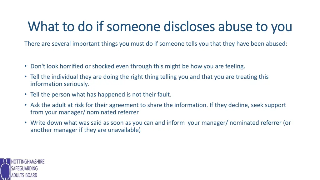 what to do if someone discloses abuse to you what