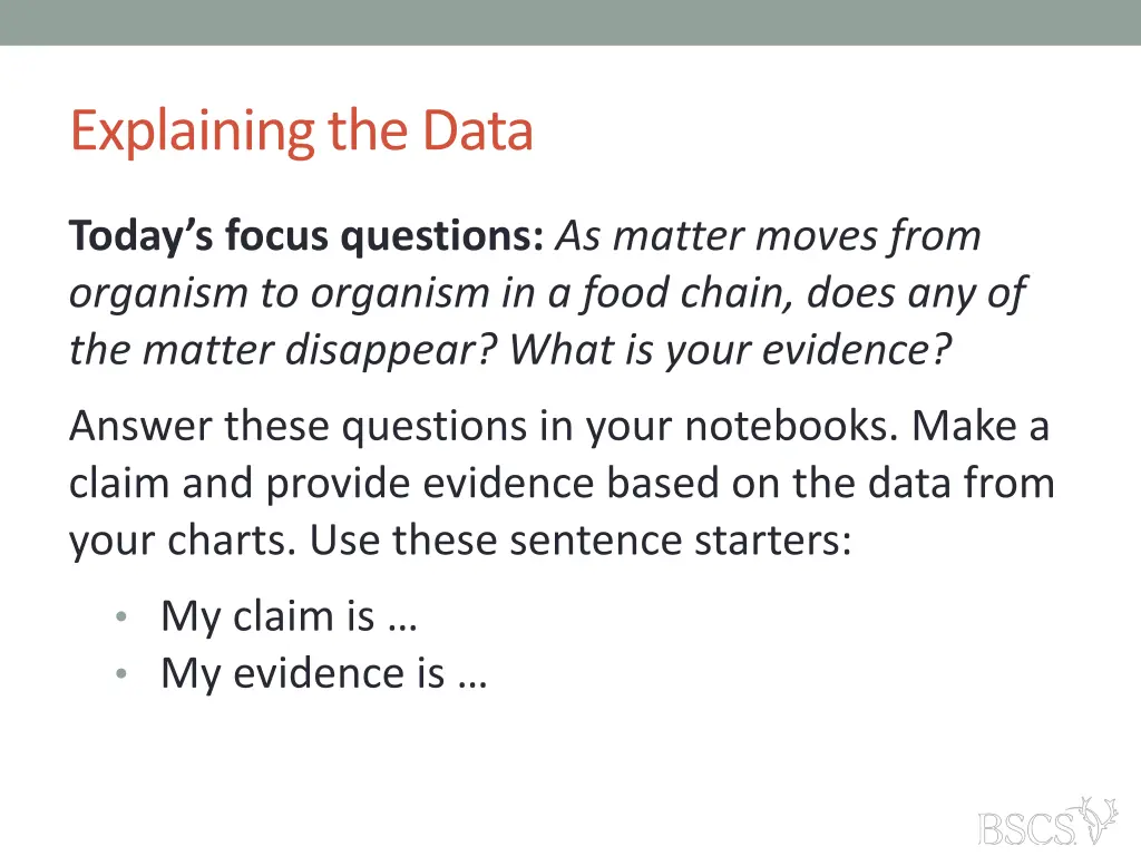 explaining the data