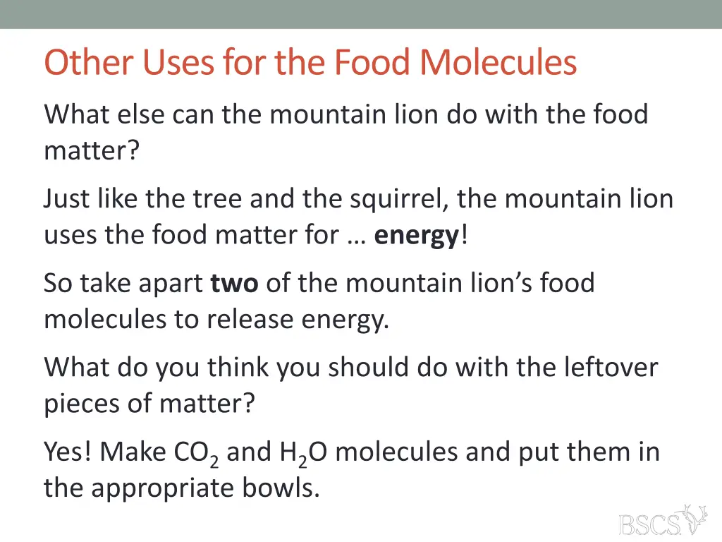 other uses for the food molecules 4