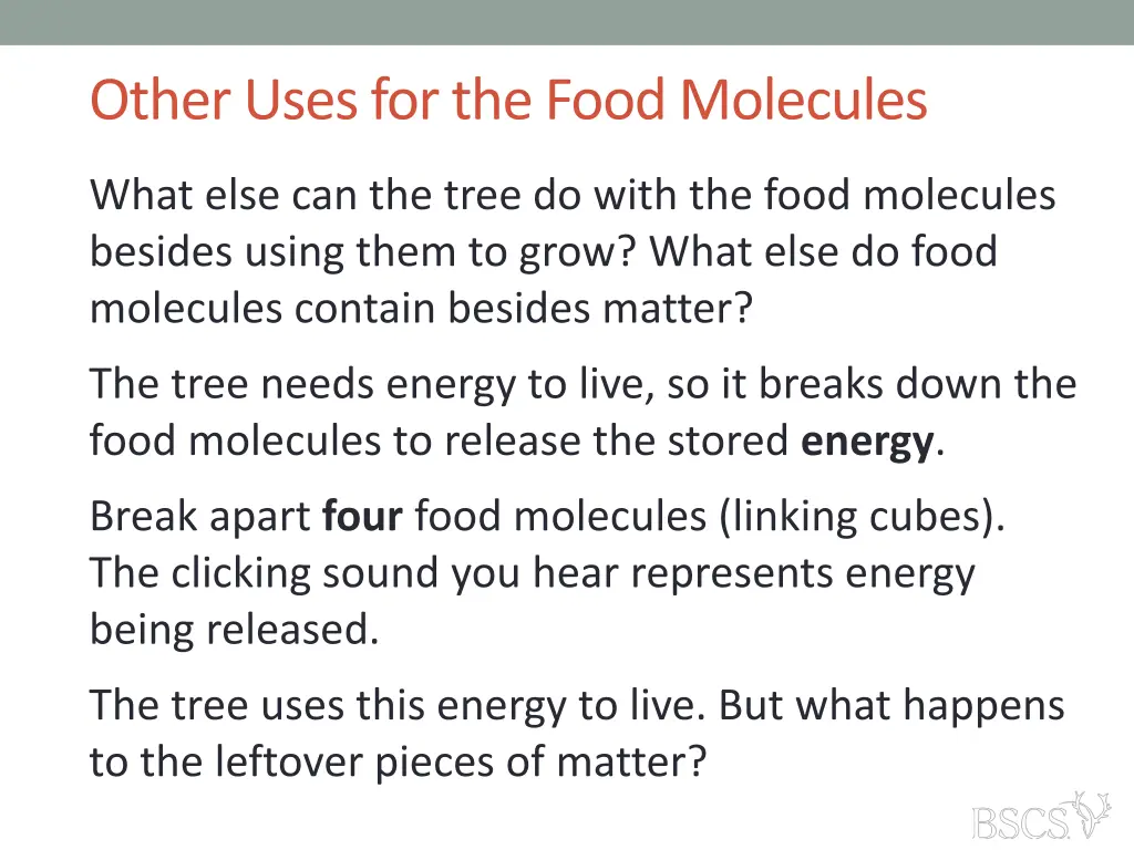 other uses for the food molecules