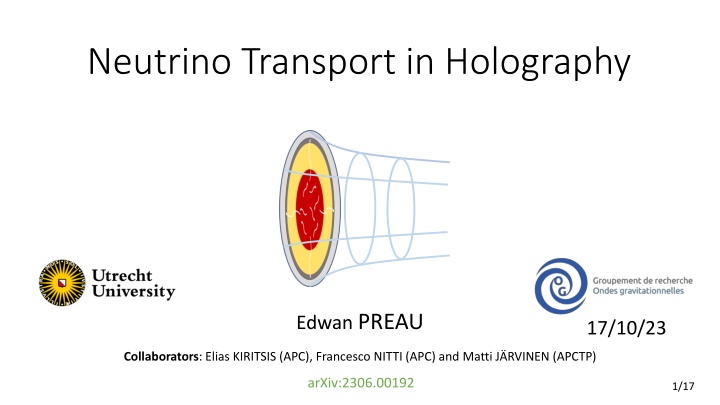 neutrino transport in holography