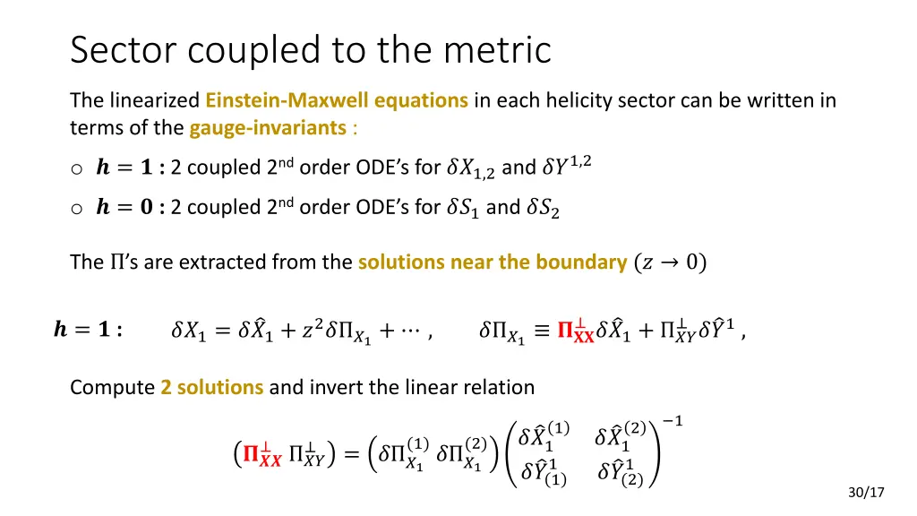 sector coupled to the metric 1