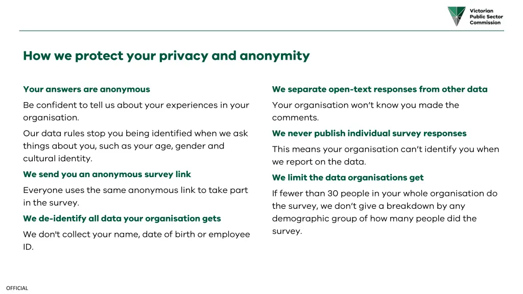 how we protect your privacy and anonymity