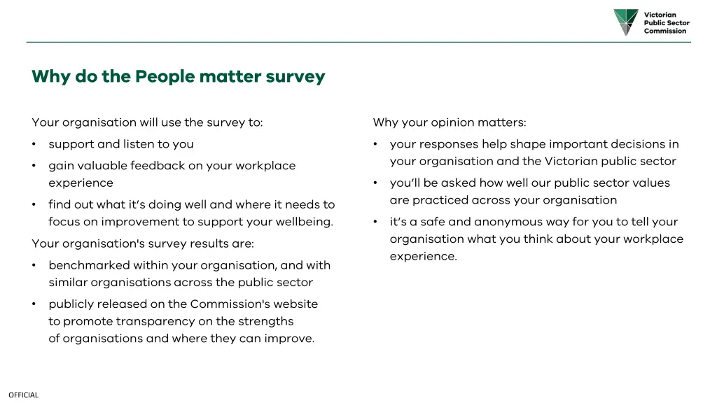 why do the people matter survey