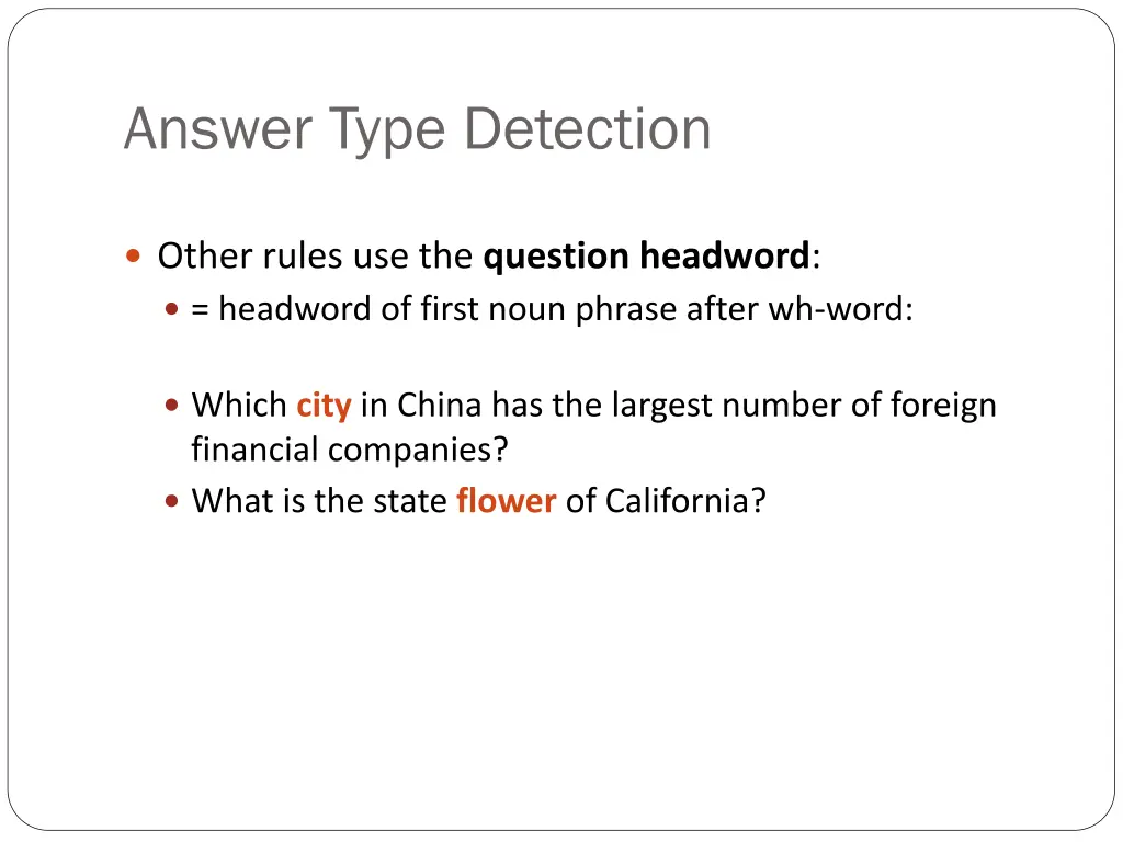 answer type detection 2