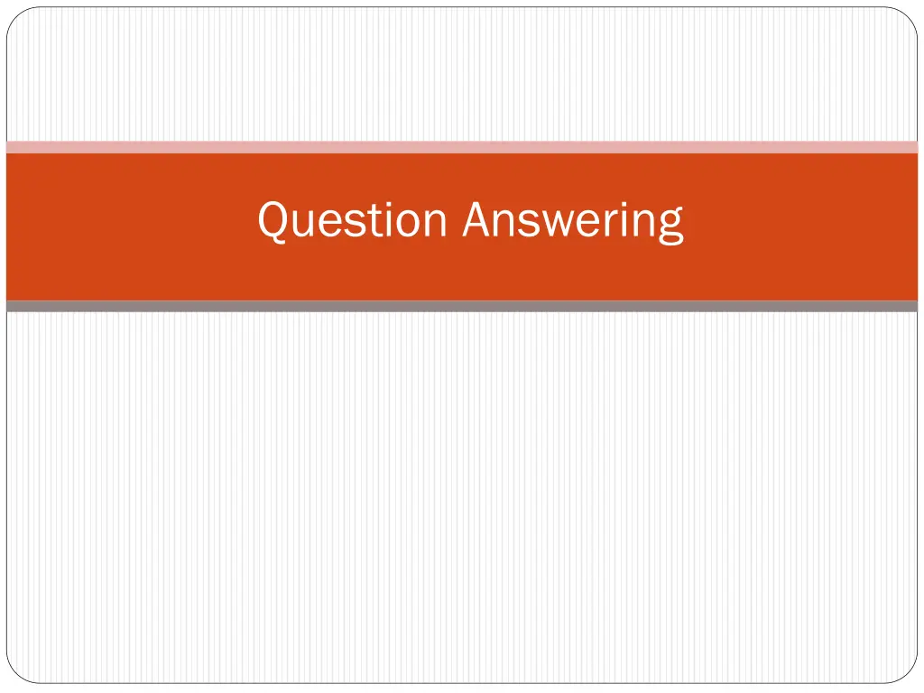 question answering