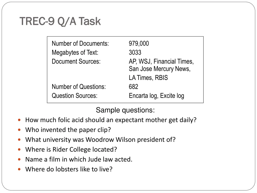 trec trec 9 q a task 9 q a task