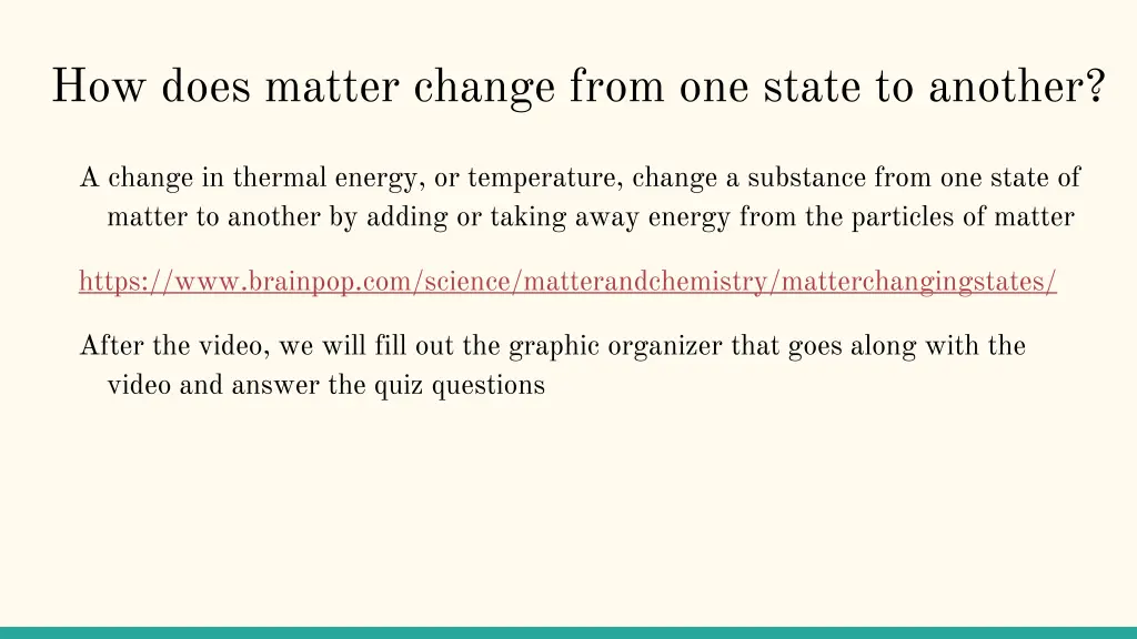 how does matter change from one state to another