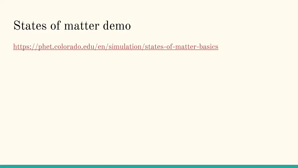 states of matter demo