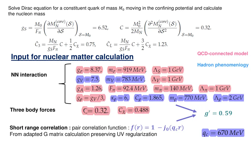 solve dirac equation for a constituent quark