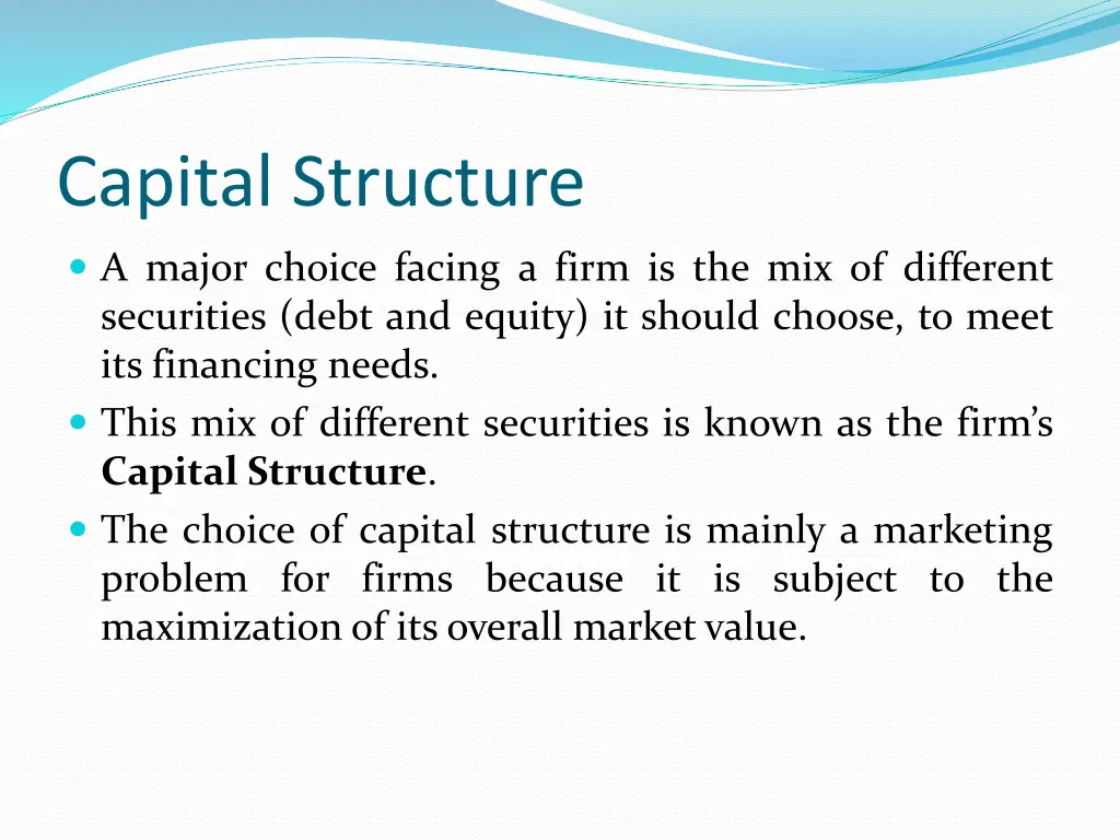 capital structure