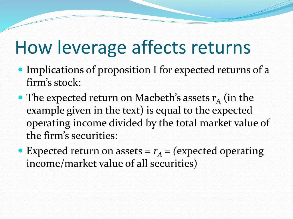 how leverage affects returns