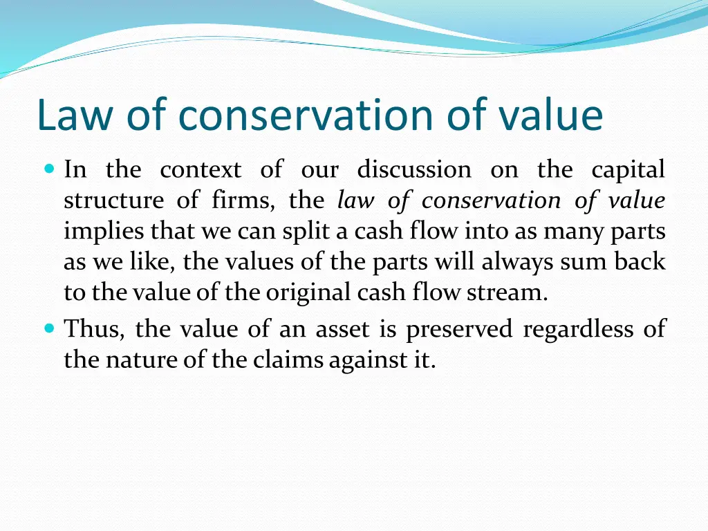 law of conservation of value