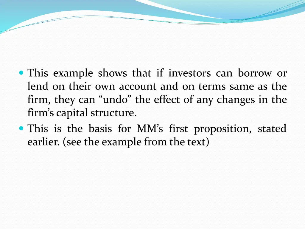 this example shows that if investors can borrow