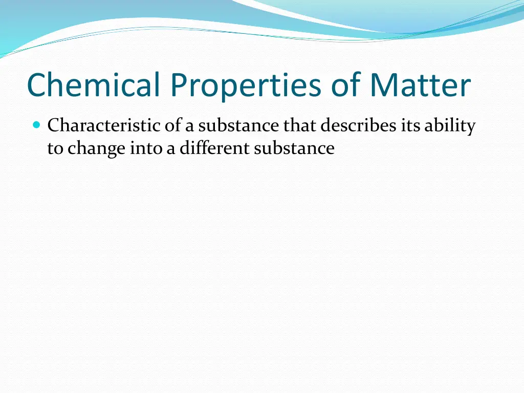 chemical properties of matter